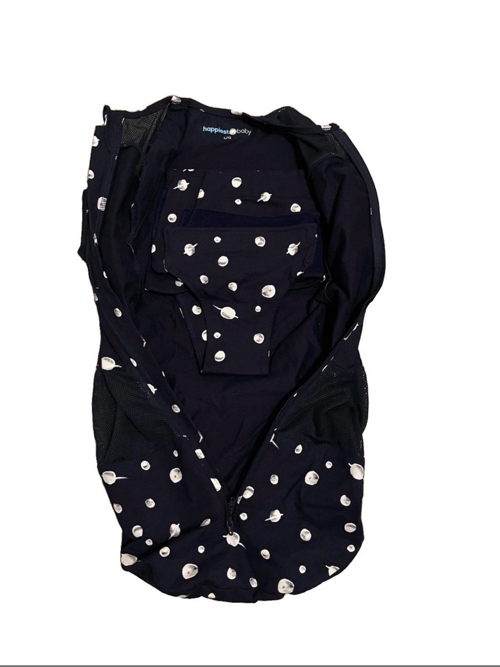 Happiest Baby Sleepea Swaddle Size Large Navy Blue/White Moon & Stars Theme - Picture 2 of 4